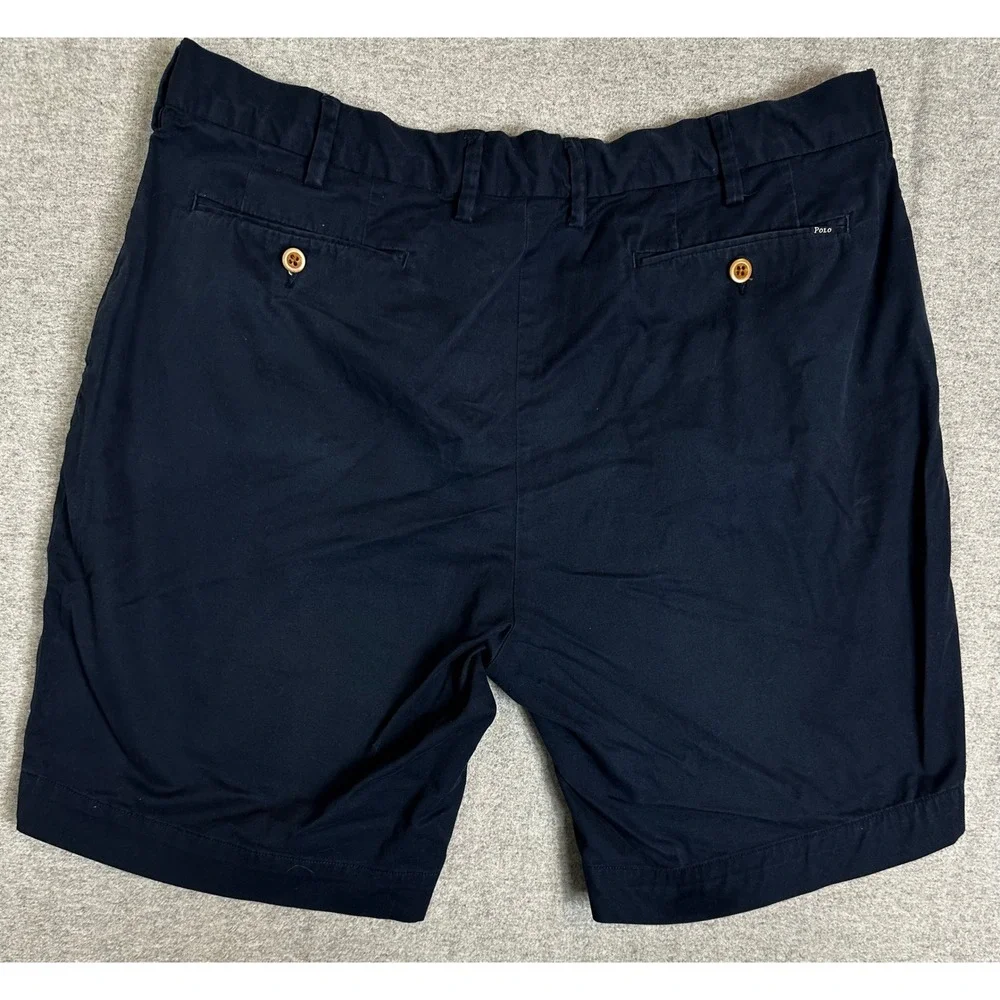 Polo Ralph Lauren Shorts Mens 36 Navy Blue Stretch Classic Fit Chino